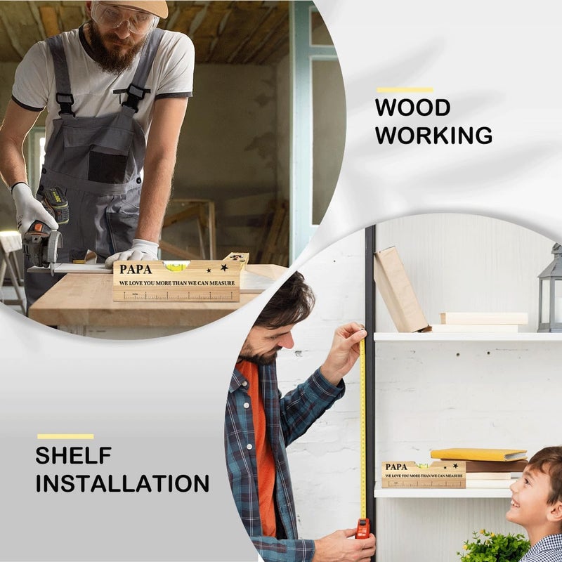 AACQQ Fathers Day Birthday Gifts for Papa Dad from Daughter Son Wife Wooden Spirit Level Valentines Christmas Thank You Gifts Ideas for Daddy New Dad Papa Grandpa - Image 5